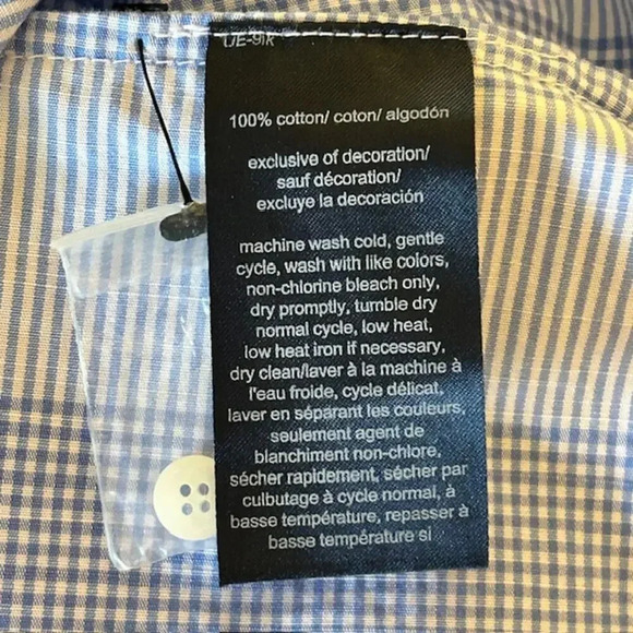 Tommy Hilfiger Cotton Cooper Blue & White Checked Sleeveless Top, size Large 60 - Picture 6 of 6